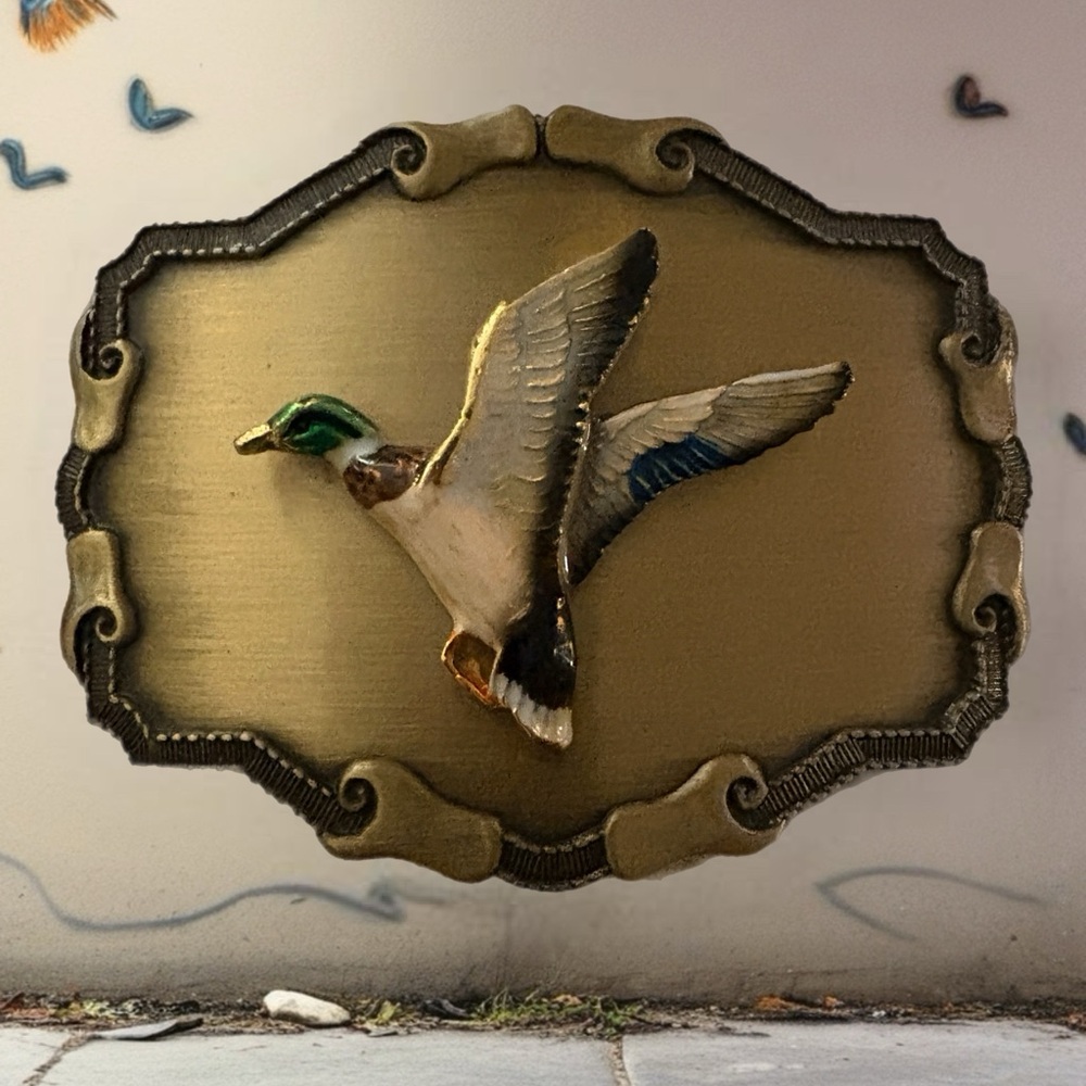 Vintage Raintree Brass Duck Belt Buckle  1977-1978 - Picture 2 of 7
